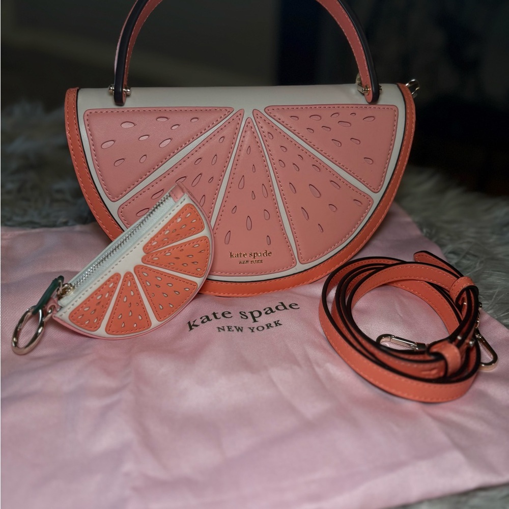 Kate Spade Squeeze Wicker 3d Grapefruit Crossbody with Wallet